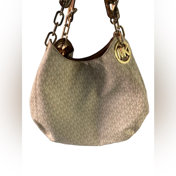 MICHAEL Michael Kors Handbags - MICHAEL Michael Kors Signature Large Fulton Shoulder Bag (Vanilla)